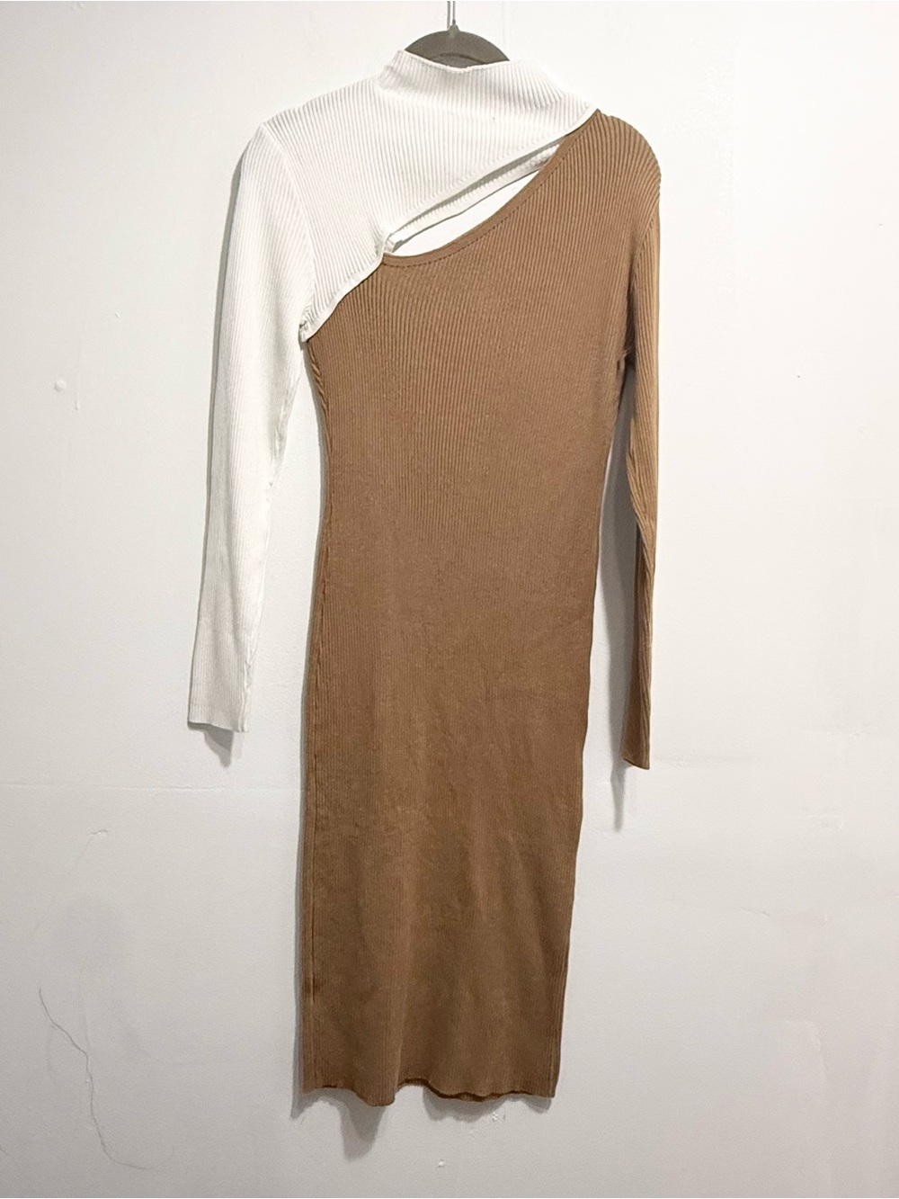 Fashion Nova Rib Knit Colorblock Cutout Midi Dress Size L - Picture 3 of 8
